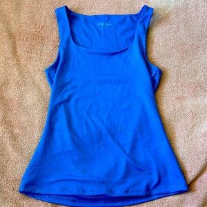 Blue Double-layered, Full Length Tank Top